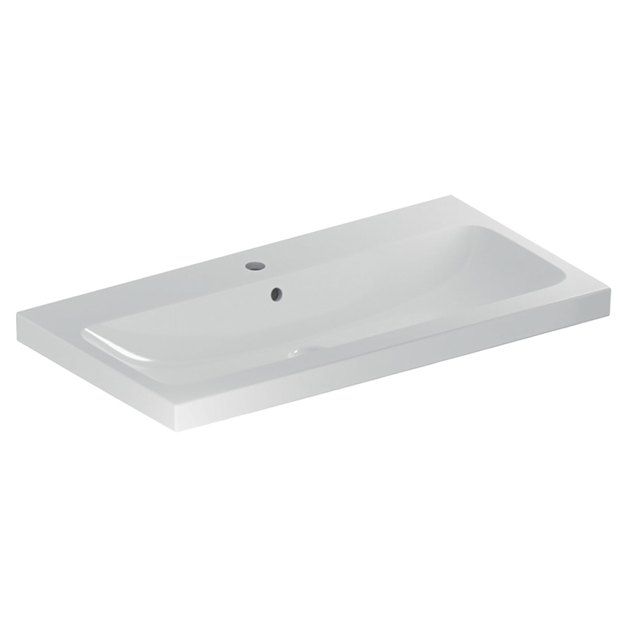 Lavabo ICON LIGHT
90 x 48 x 16 cm, céramique
pour meuble suspendu, avec
trop-plein