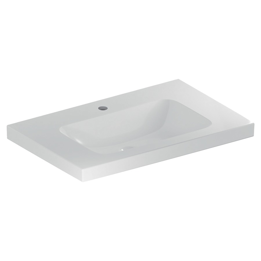 Lavabo ICON LIGHT
75 x 48 x 16 cm, céramique
pour meuble suspendu, avec
espace de rangement, sans
trop-plein