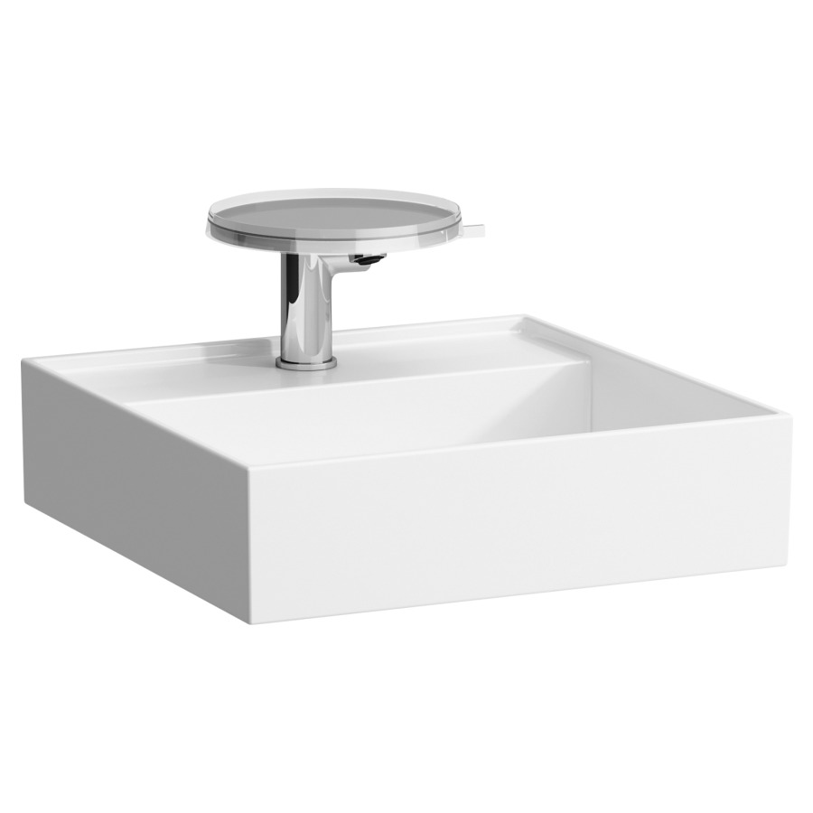 Lave-mains KARTELL LAUFEN
46 x 46 cm, SaphirCéramique
sans trop-plein, vidage caché
côté inférieur poli