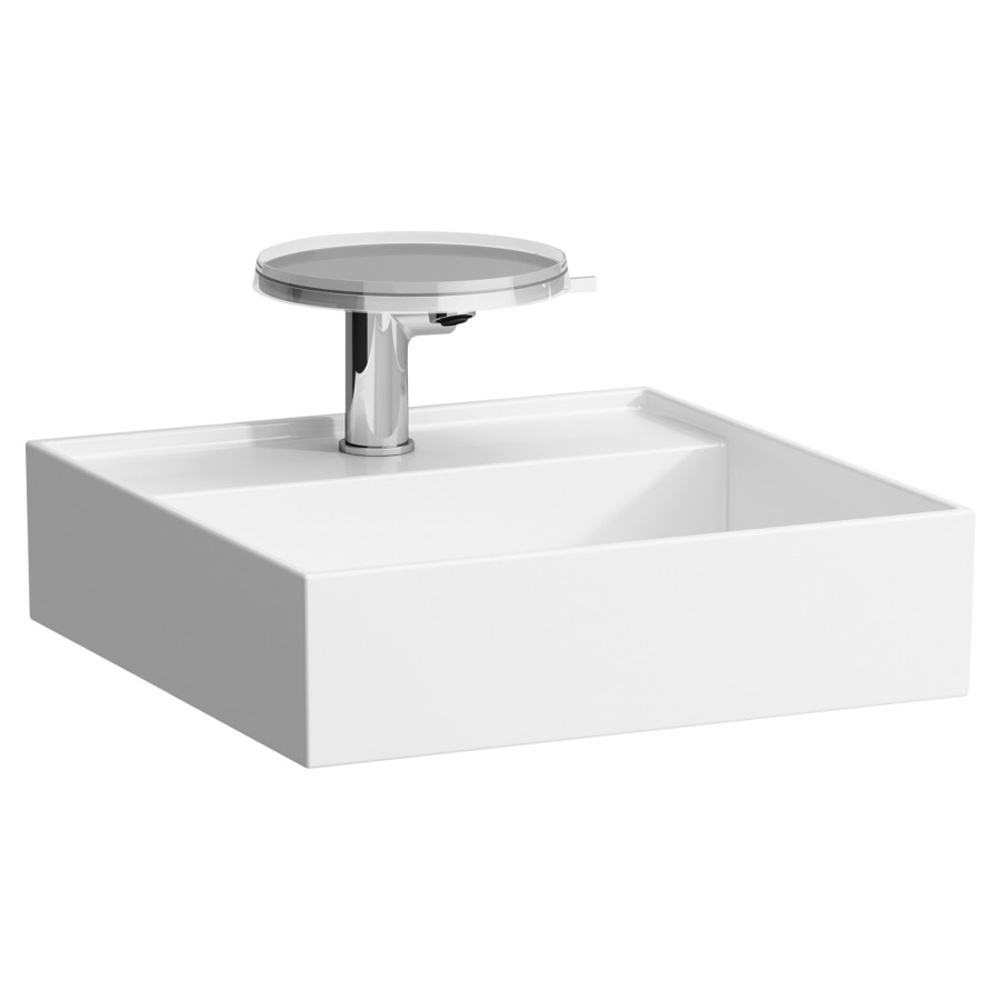 Lave-mains KARTELL LAUFEN
46 x 46 cm, SaphirCéramique
sans trop-plein, vidage caché
côté inférieur poli