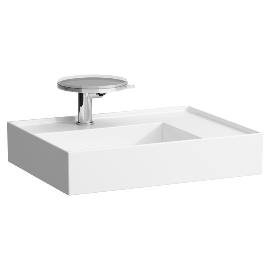 Lavabo KARTELL LAUFEN
60 x 46 cm, SaphirCéramique
tablette à droite, sans
trop-plein, vidage caché
côté inférieur poli