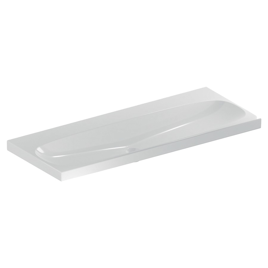 Lavabo ACANTO
120 x 48 x 18 cm, céramique
pour meuble suspendu
fixation simple, sans
trop-plein, avec fixation EFF1