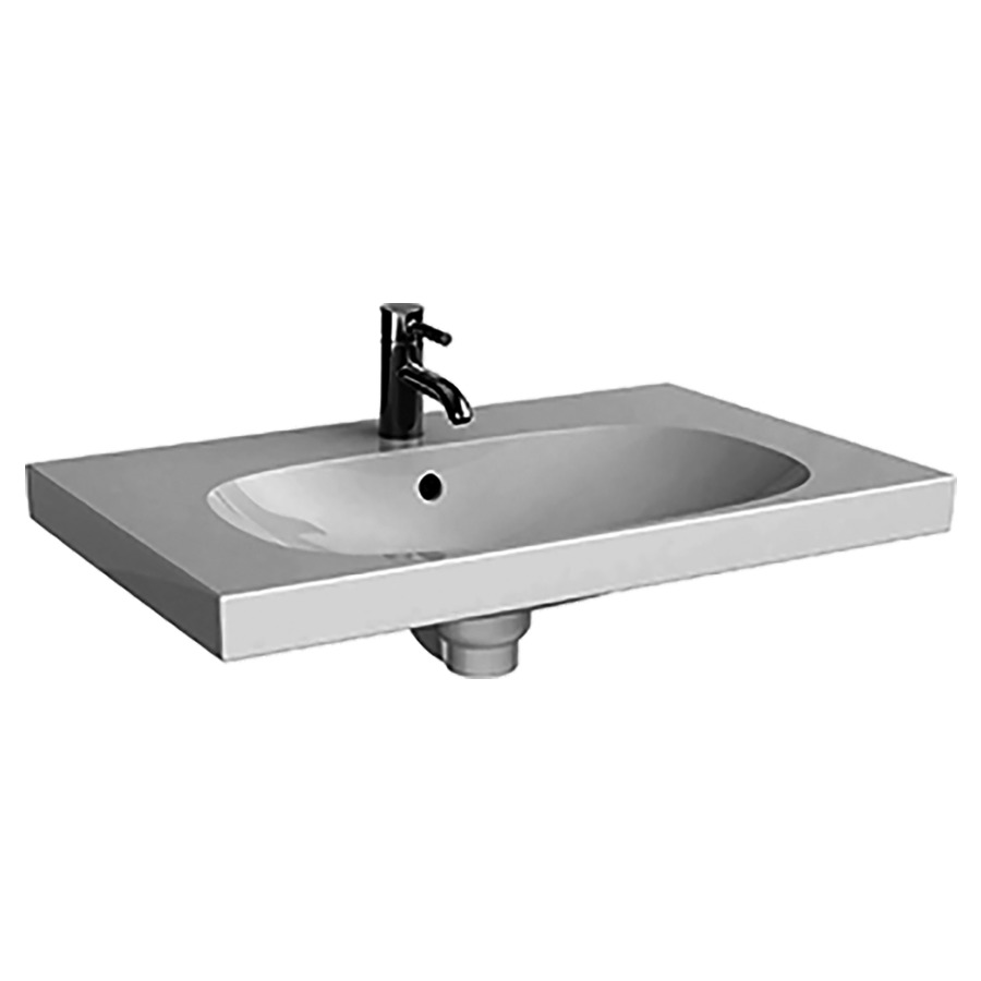 Lavabo ACANTO
74,5 x 48,2 cm, céramique
avec espace de rangement, avec
trop-plein