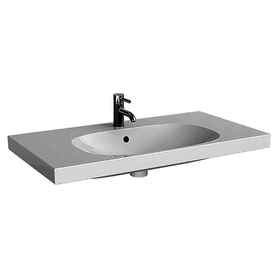 Lavabo ACANTO
89,5 x 48,2 cm, céramique
avec espace de rangement
fixation simple, avec
trop-plein, avec fixation EFF1