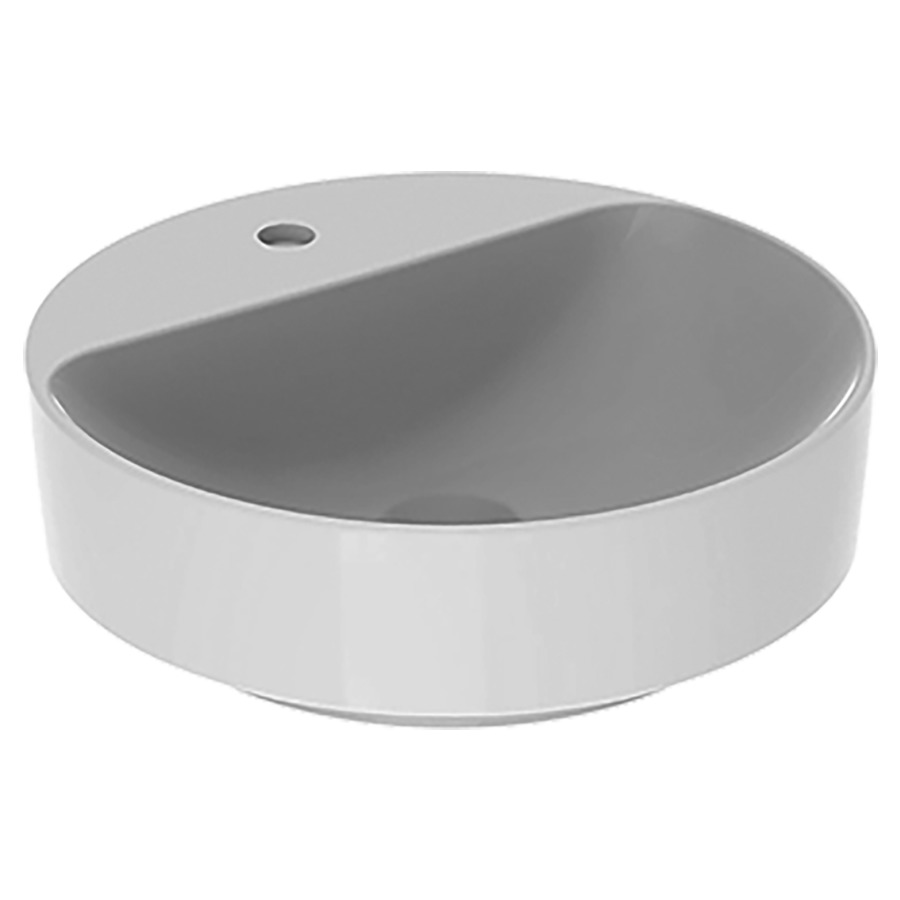 Lavabo à poser VARIFORM
D 45 cm, H 16 cm, Céramique
pose libre, ronde, sans trop-plein
avec tablette de robinetterie