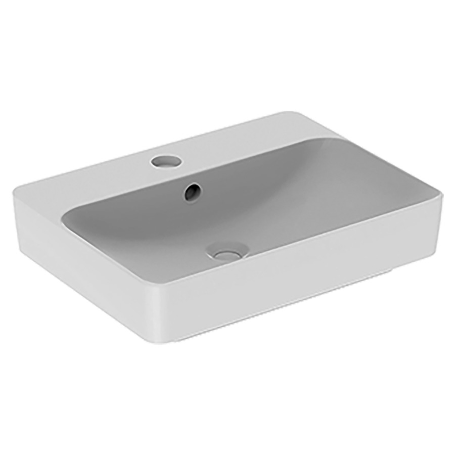 Lavabo à poser VARIFORM
60 x 15.8 x 45 cm, Céramique
pose libre, rectangulaire, avec trop-plein
avec tablette de robinetterie