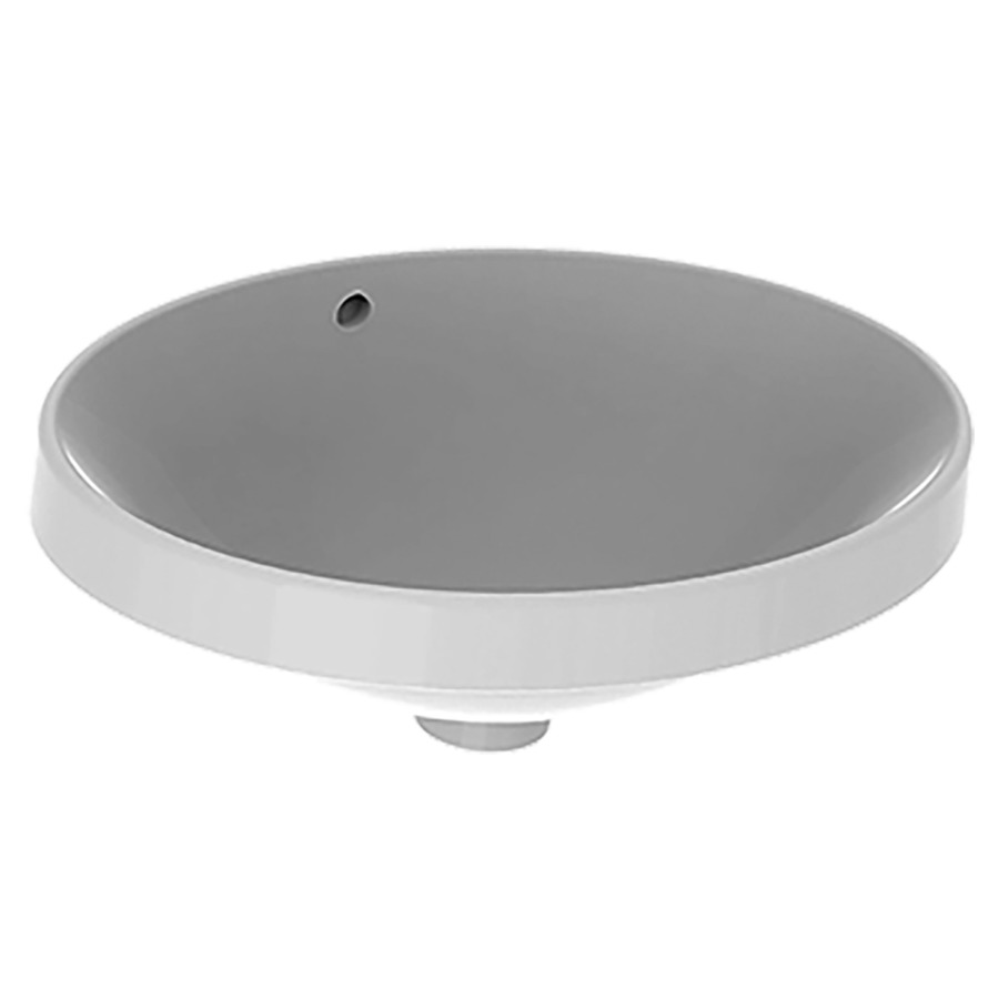 Lavabo à encastrer VARIFORM
50 x 17.8 x 40 cm
Céramique, partie inférieure émaillée
encastrement par dessus, ovale
avec trop-plein
sans tablette de robinetterie