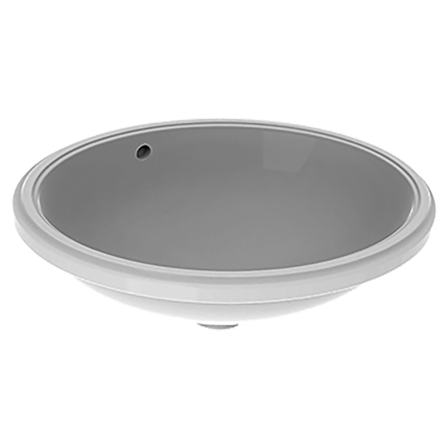 Lavabo à encastrer VARIFORM
56 x 18 x 46 cm
Céramique, partie inférieure émaillée
encastrement par dessous
ovale, avec trop-plein
sans tablette de robinetterie