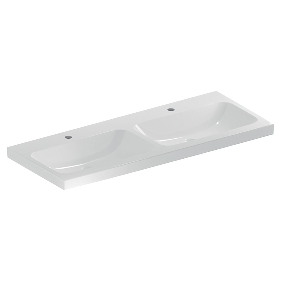 Lavabo double ICON LIGHT
120 x 48 x 15,5 cm, céramique
pour meuble suspendu, sans
trop-plein
