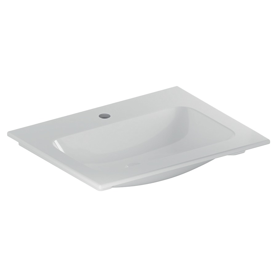 Lavabo ICON
60 x 48 x 13 cm, céramique
sans trop-plein, pour montage
sur base de lavabo