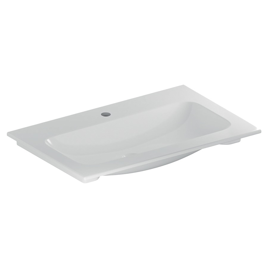 Lavabo ICON
75 x 48 x 13 cm, céramique
sans trop-plein, pour montage
sur base de lavabo