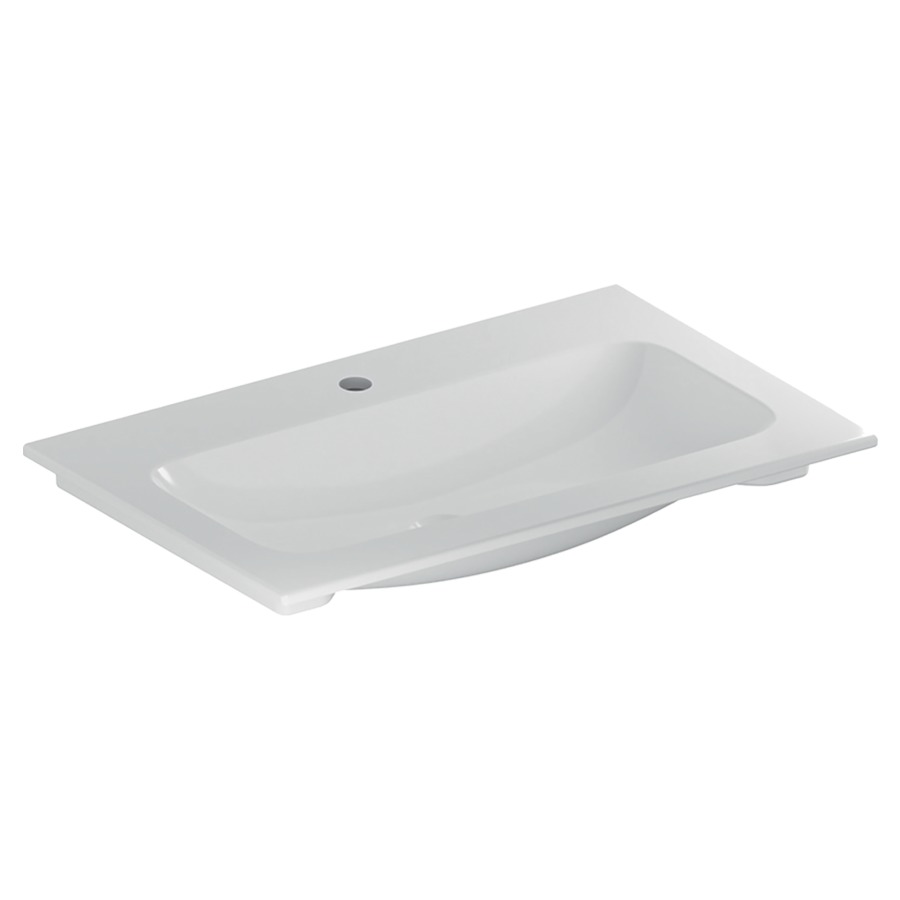 Lavabo ICON
75 x 48 x 13 cm, céramique
sans trop-plein, pour montage
sur base de lavabo