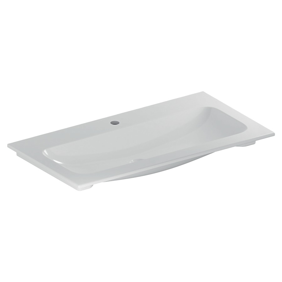Lavabo ICON
90 x 48 x 13 cm, céramique
sans trop-plein, pour montage
sur base de lavabo