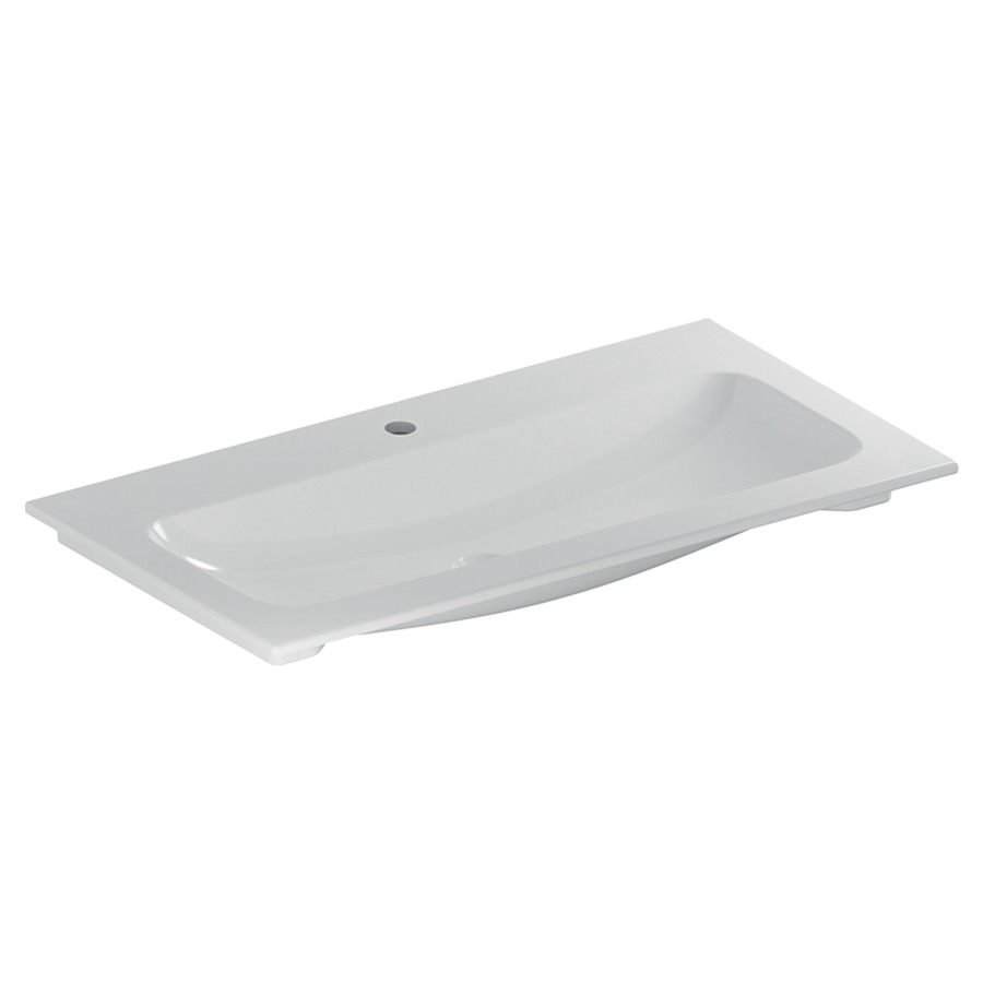 Lavabo ICON
90 x 48 x 13 cm, céramique
sans trop-plein, pour montage
sur base de lavabo
