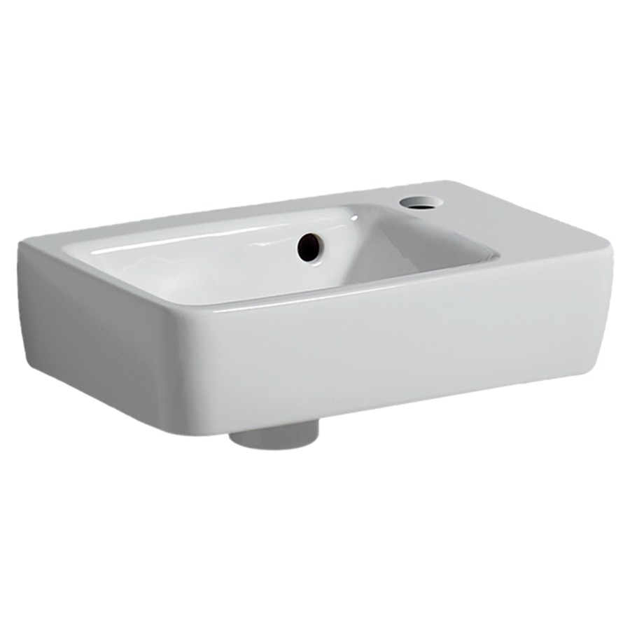 Lave-mains RENOVA PLAN
36 x 25 x 14,5 cm, céramique
petite saillie, avec
trop-plein