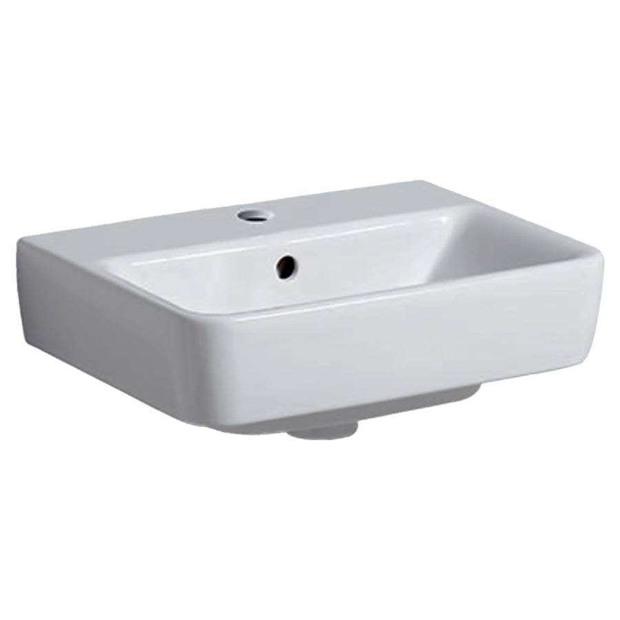 Lave-mains RENOVA PLAN
45 x 34 x 17 cm, céramique
pour meuble suspendu, avec
trop-plein