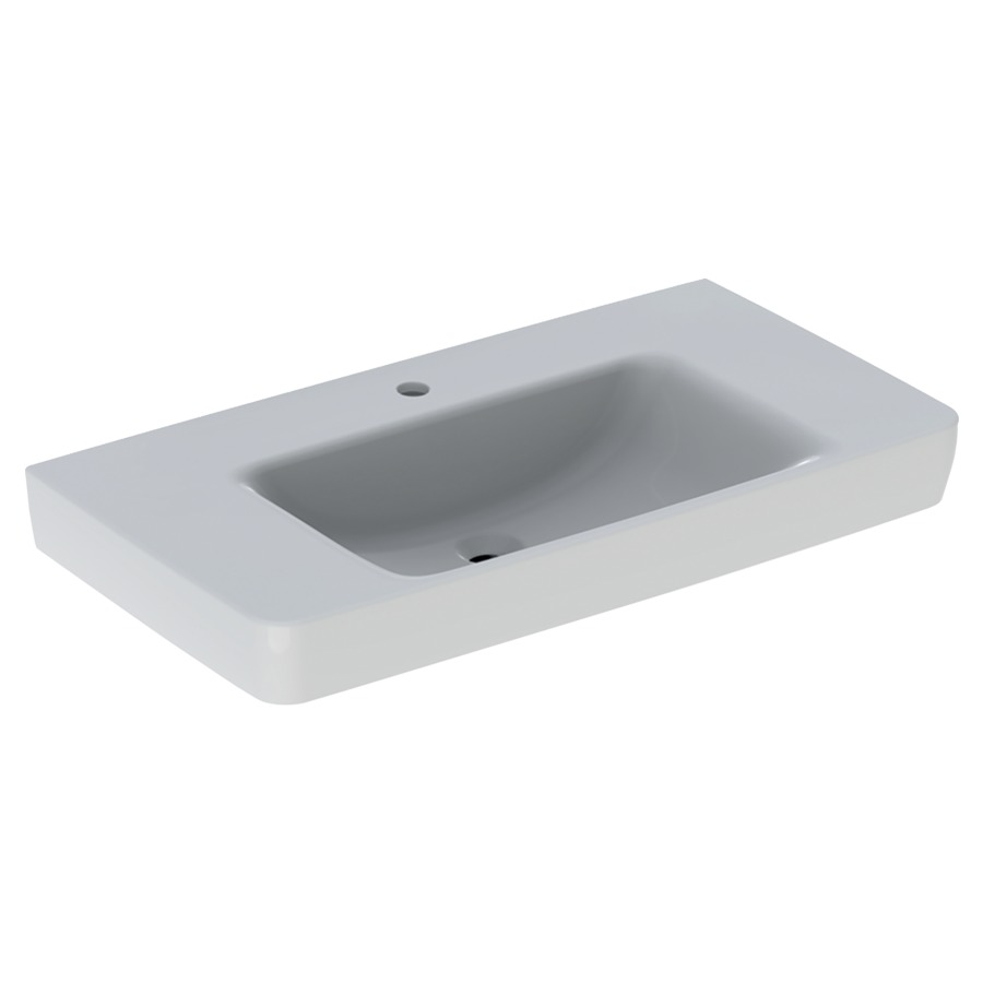 Lavabo RENOVA PLAN
90 x 48 x 18,5 cm, céramique
pour meuble suspendu, avec
espace de rangement, sans
trop-plein