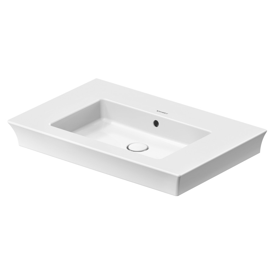 Lavabo WHITE TULIP
75 x 49 cm, céramique
tablette de robinetterie
pour meuble suspendu
avec trop-plein, vidage push-
to-open avec enjoliveur en
céramique incluse
partie inférieure émaillée
