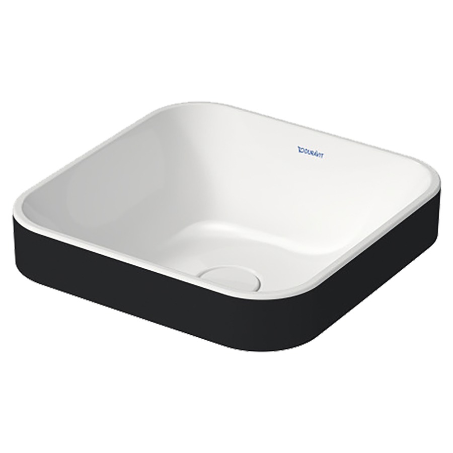 Lavabo à poser HAPPY D.2
PLUS, 40 x 40 cm, céramique
poli, sans trop-plein
vidage, matériel de fixation
coloris intérieur blanc