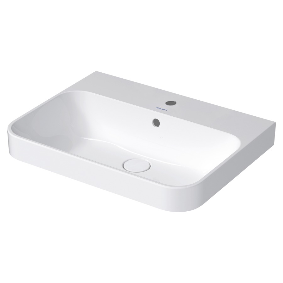 Lavabo à poser HAPPY D.2
PLUS, 60 x 46 cm, céramique
poli, avec trop-plein
vidage push-to-open avec
enjoliveur en céramique
incluse, matériel de fixation
coloris intérieur blanc