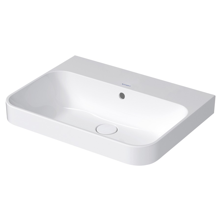 Lavabo à poser HAPPY D.2
PLUS, 60 x 46 cm, céramique
poli, avec trop-plein
vidage push-to-open avec
enjoliveur en céramique
incluse, matériel de fixation
coloris intérieur blanc