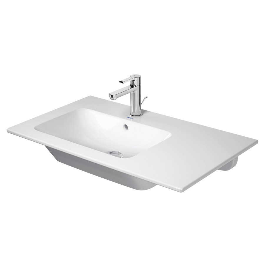 Waschtisch ME BY STARCK
83 x 49 cm, Keramik
Armaturenbank, mit Ueberlauf
Becken links