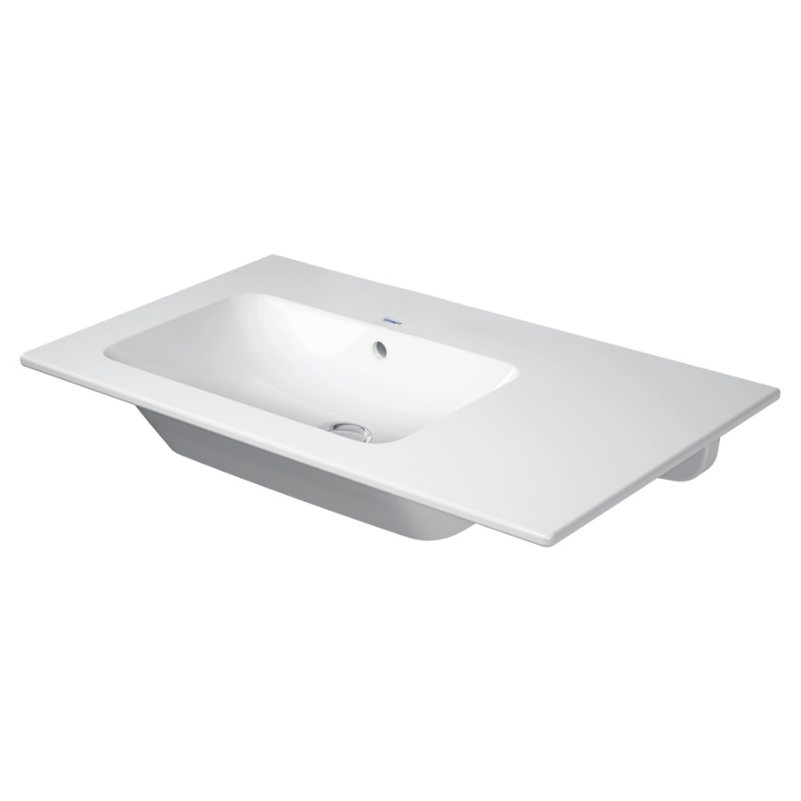 Lavabo ME BY STARCK
83 x 49 cm, céramique
tablette de robinetterie
avec trop-plein, lavabo à
gauche