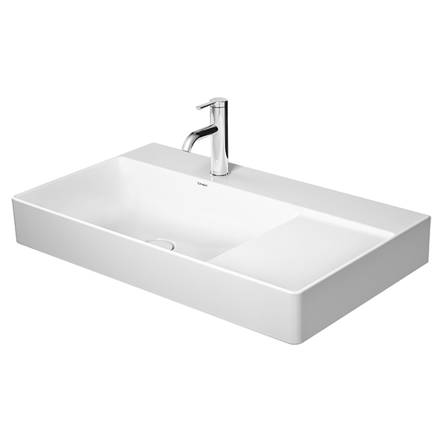Lavabo DURASQUARE
80 x 47 cm, céramique
pour meuble suspendu, sans
trop-plein, lavabo à gauche
vidage avec enjoliveur en
céramique incluse