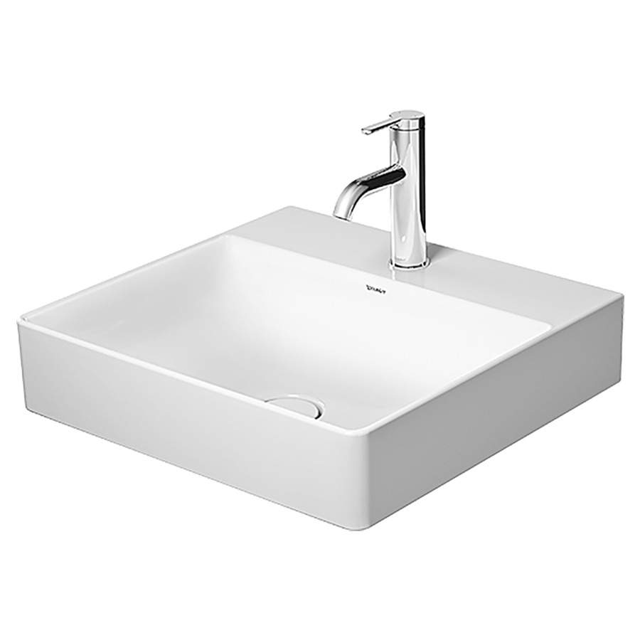 Lavabo DURASQUARE
50 x 47 cm, céramique
pour meuble suspendu, sans
trop-plein, vidage avec
enjoliveur en céramique
incluse
