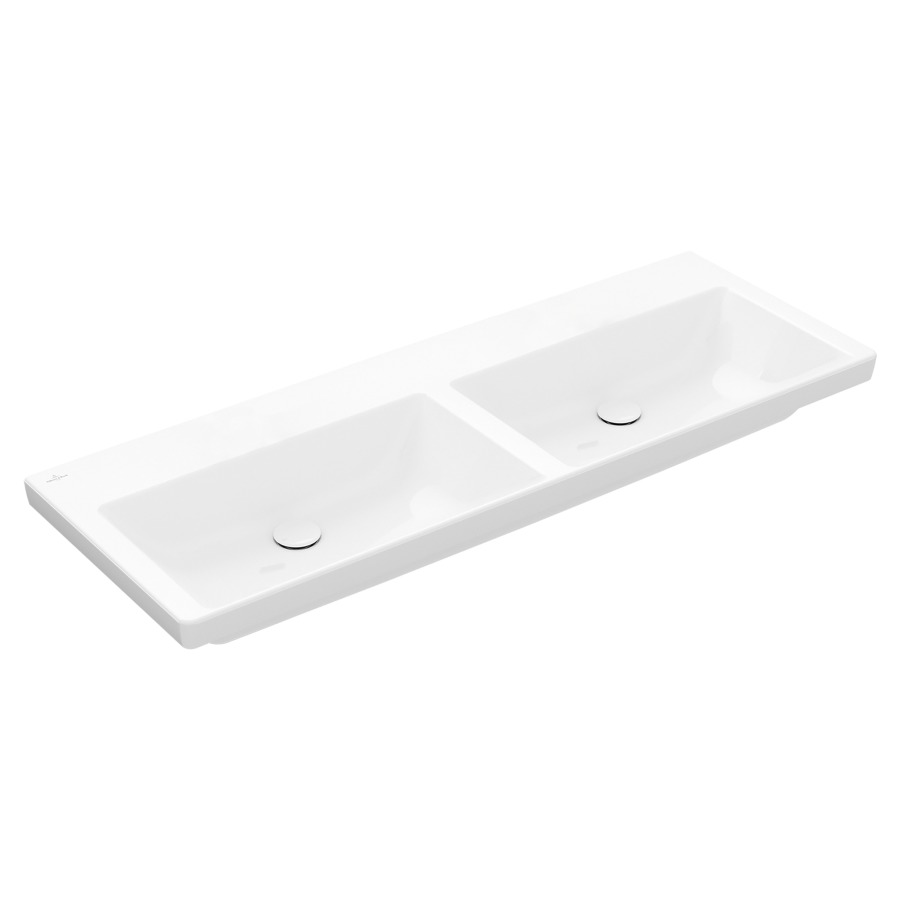 Lavabo double SUBWAY 3.0
130 x 47 cm, céramique
anguleux, sans trop-plein