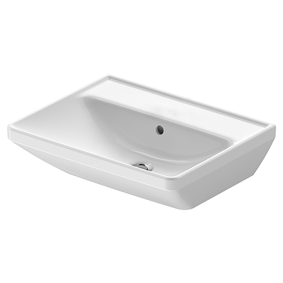 Lavabo D-NEO
55 x 44 cm, céramique
tablette de robinetterie
avec trop-plein, partie
inférieure émaillée