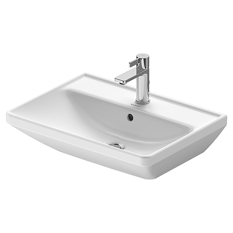 Lavabo D-NEO
60 x 44 cm, céramique
tablette de robinetterie
avec trop-plein, partie
inférieure émaillée