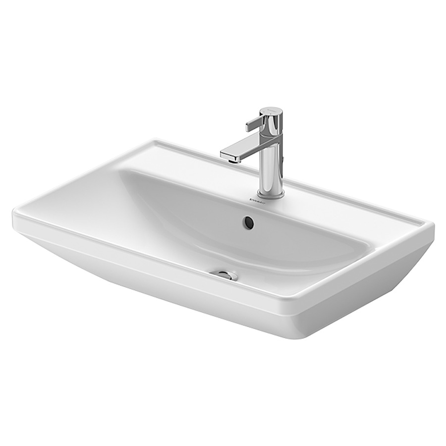 Lavabo D-NEO
65 x 44 cm, céramique
tablette de robinetterie
avec trop-plein, partie
inférieure émaillée