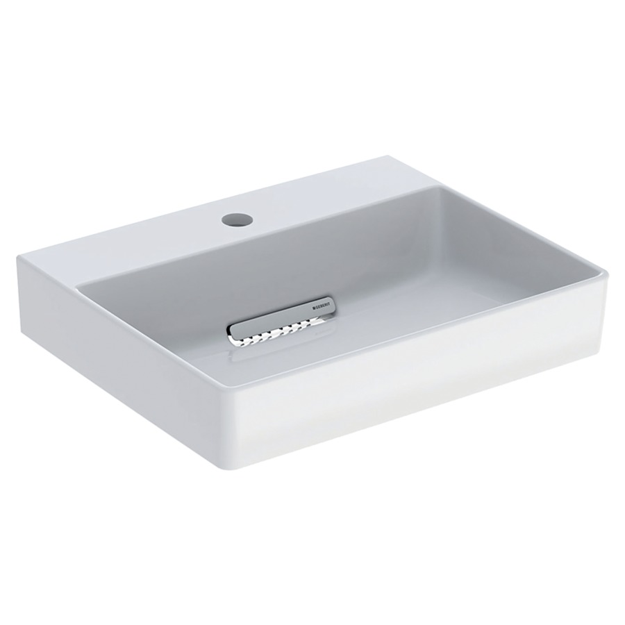 Lavabo ONE
50 x 14,2 x 41 cm, céramique
blanc, sans trop-plein, sortie
horizontale, cache
d'évacuation blanc, avec
raccordement du lavabo et
siphon modèle gain de place