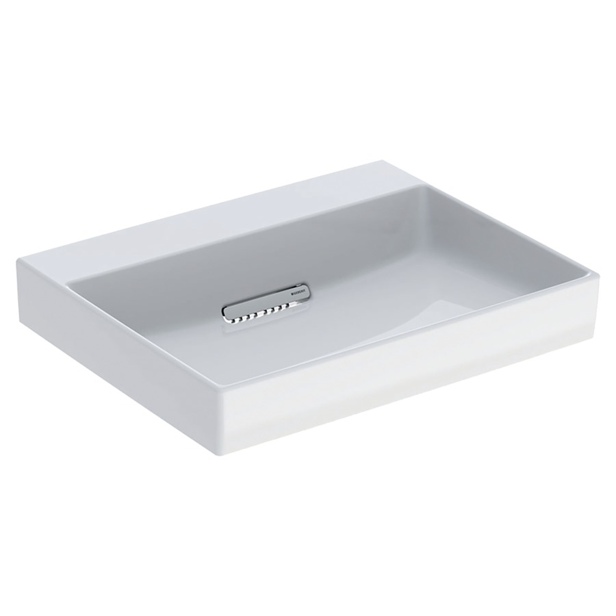 Lavabo ONE
60 x 14,2 x 48 cm, céramique
blanc, sans trop-plein, sortie
horizontale, cache
d'évacuation blanc, avec
raccordement du lavabo et
siphon modèle gain de place