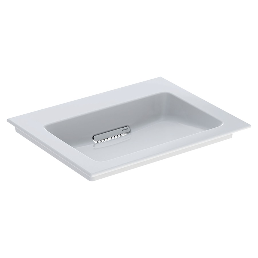 Lavabo ONE
60 x 48 x 13 cm, céramique
sans trop-plein, sortie
horizontale, cache
d'évacuation blanc, pour
montage sur meuble de lavabo
avec raccordement du lavabo et
siphon modèle gain de place