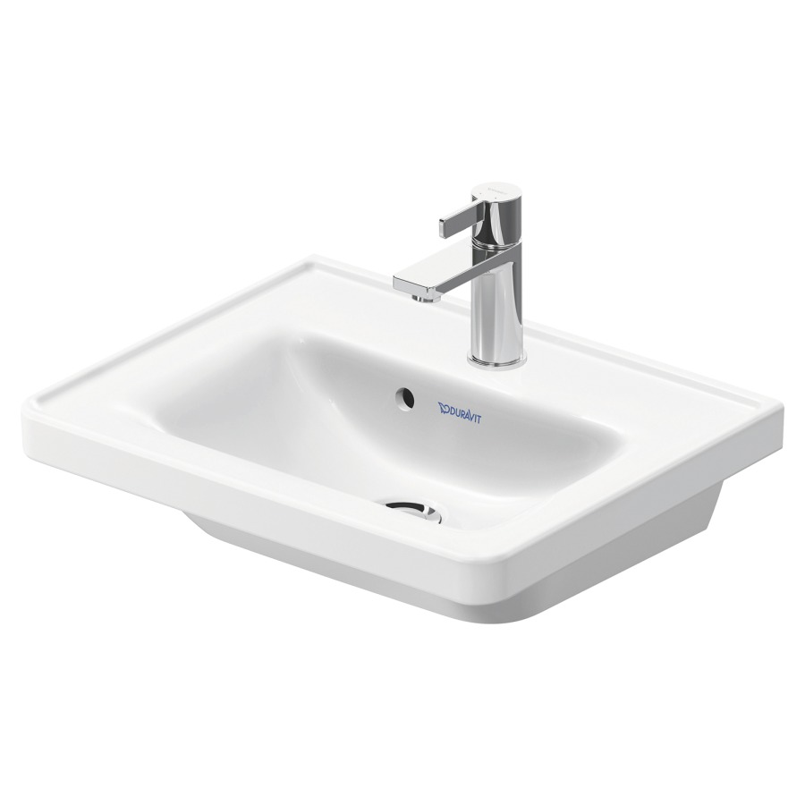 Lave-mains D-NEO
50 x 40 cm, céramique
tablette de robinetterie
avec trop-plein, partie
inférieure émaillée, avec
matériel de fixation