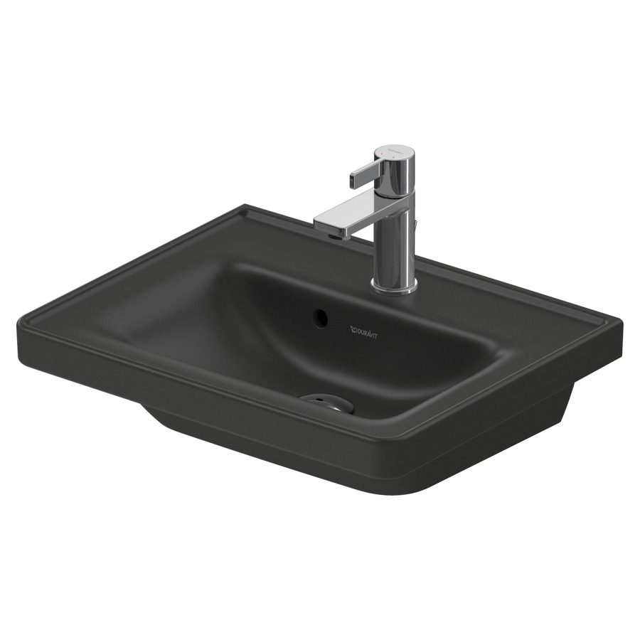 Lave-mains D-NEO
50 x 40 cm, céramique
tablette de robinetterie
avec trop-plein, partie
inférieure émaillée, avec
matériel de fixation