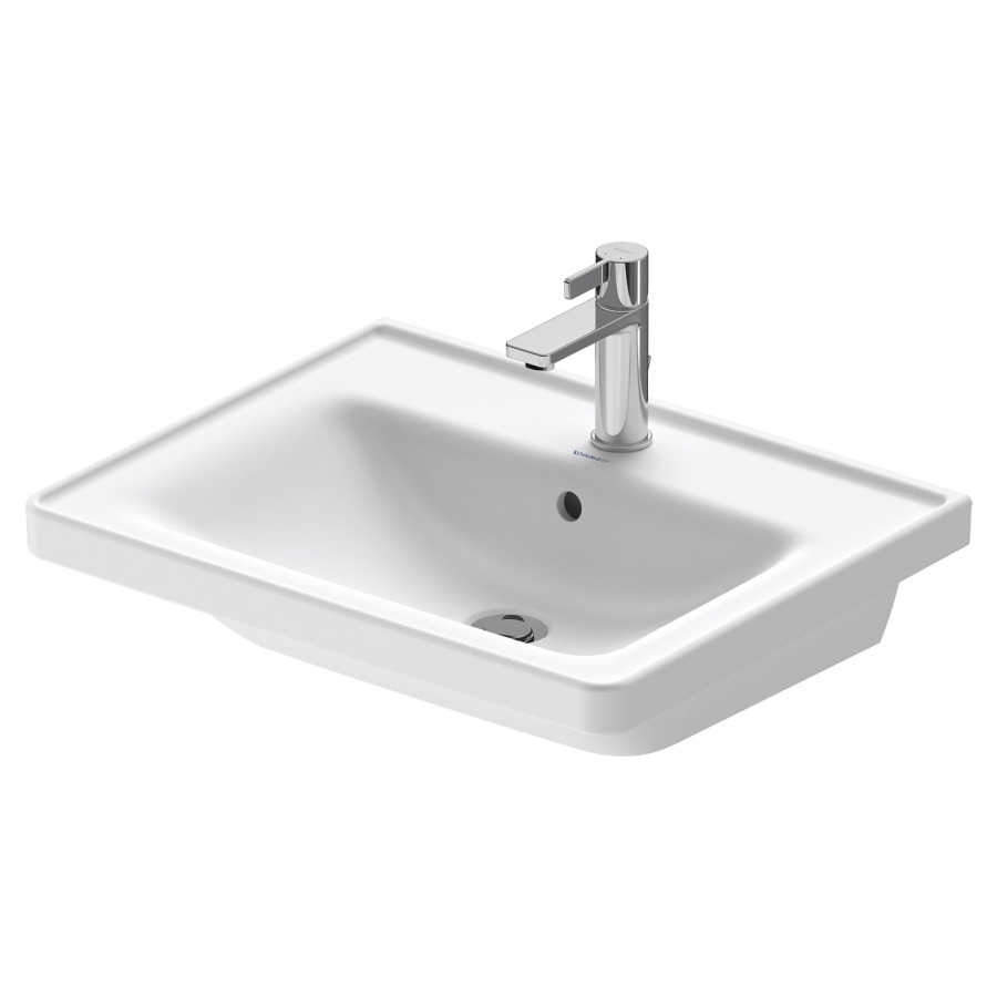 Lavabo D-NEO
60 x 48 cm, céramique
tablette de robinetterie
avec trop-plein, partie
inférieure émaillée