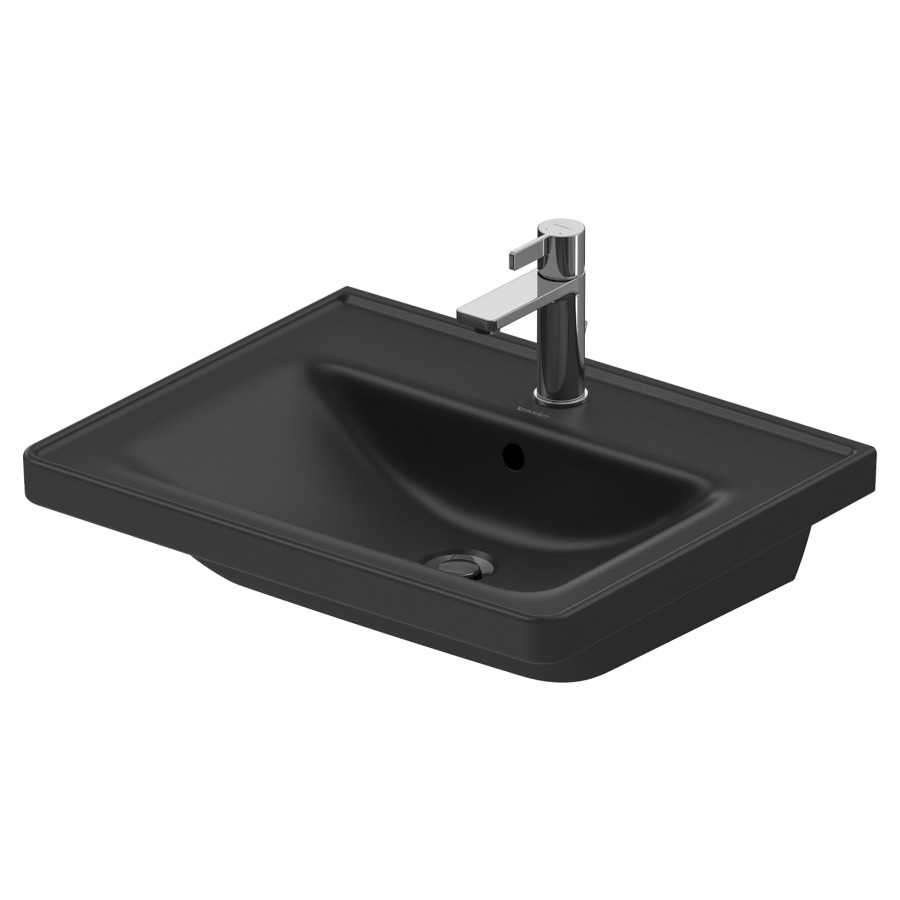 Lavabo D-NEO
60 x 48 cm, céramique
tablette de robinetterie
avec trop-plein, partie
inférieure émaillée
