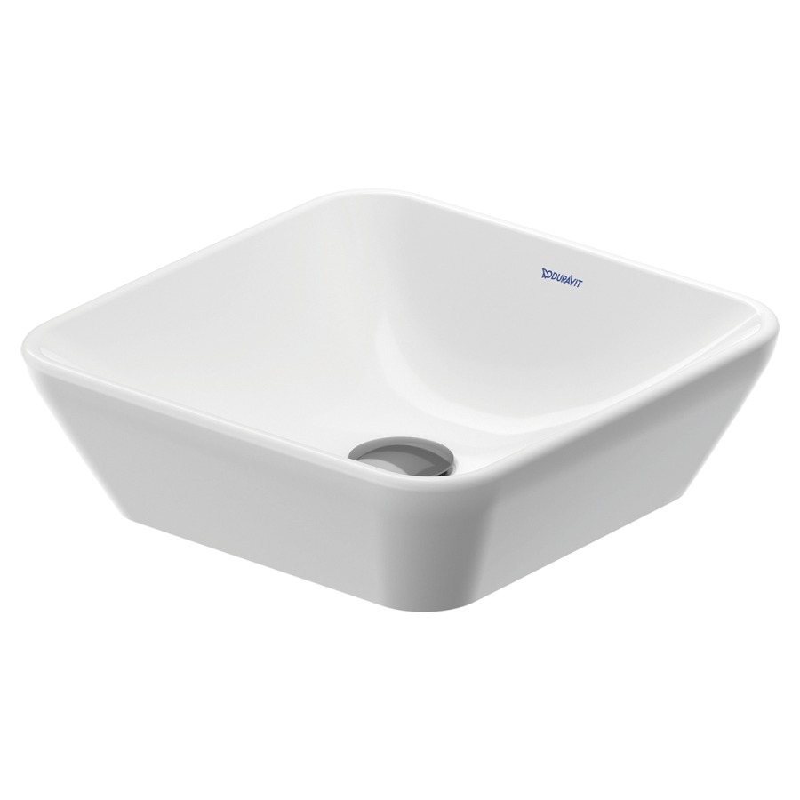 Lavabo à poser D-NEO
40 x 40 cm, céramique
sans banc de robinets
sans trop-plein, avec matériel
de fixation