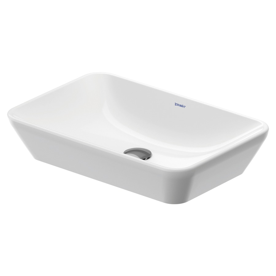 Lavabo à poser D-NEO
60 x 40 cm, céramique
sans banc de robinets
sans trop-plein, avec matériel
de fixation