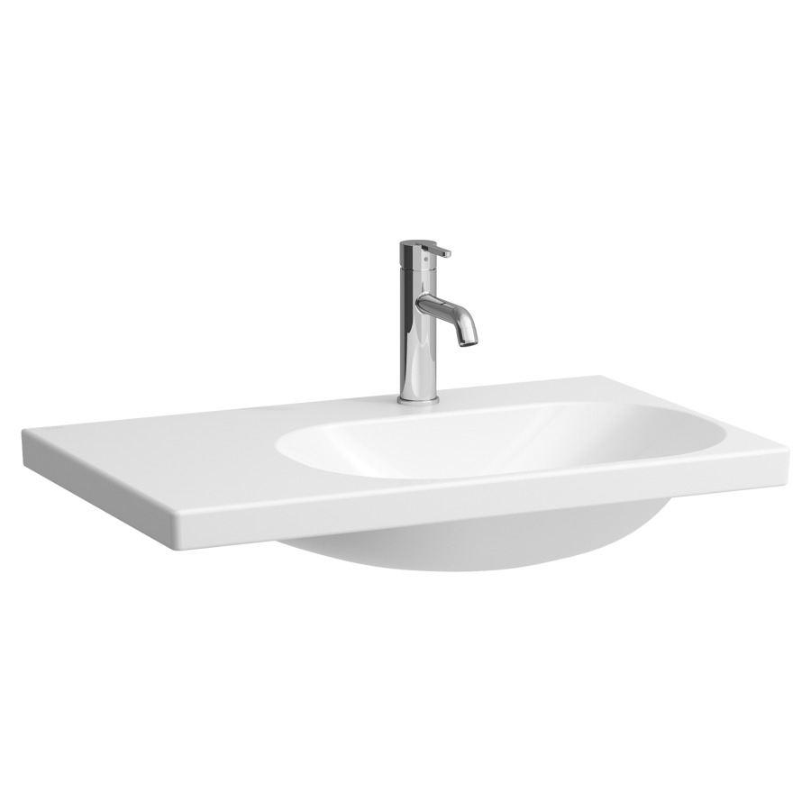 Waschtisch LUA
75 x 46 cm, Keramik
unterbaufähig, Ablagefläche
links, ohne Ueberlauf