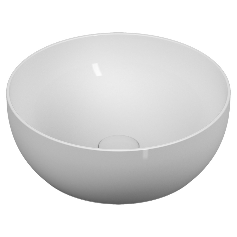 Aufsatzwaschtisch OUTLINE
D 39,5 cm, ohne Ueberlauf
Keramik, rund, Schaftventil
mit keramischer
Ventilabdeckung