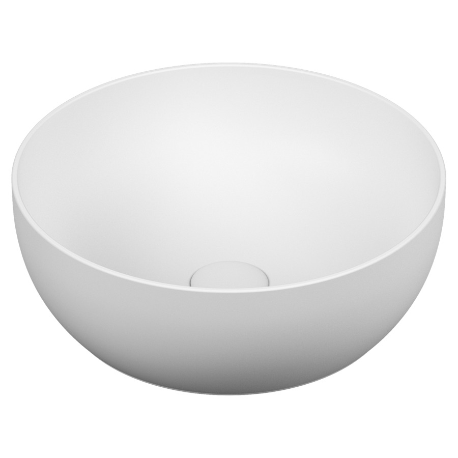 Aufsatzwaschtisch OUTLINE
D 39,5 cm, ohne Ueberlauf
Keramik, rund, Schaftventil
mit keramischer
Ventilabdeckung