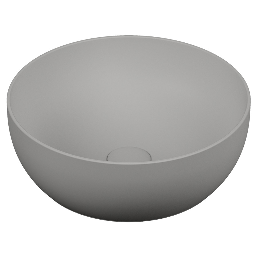 Aufsatzwaschtisch OUTLINE
D 39,5 cm, ohne Ueberlauf
Keramik, rund, Schaftventil
mit keramischer
Ventilabdeckung