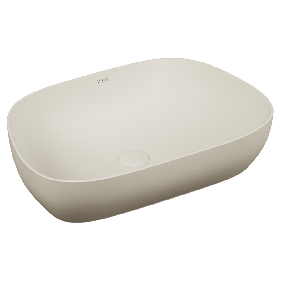 Lavabo à poser OUTLINE
61,5 x 40,5 cm
sans trop-plein, céramique
asymétrique, vidage avec
enjoliveur en céramique