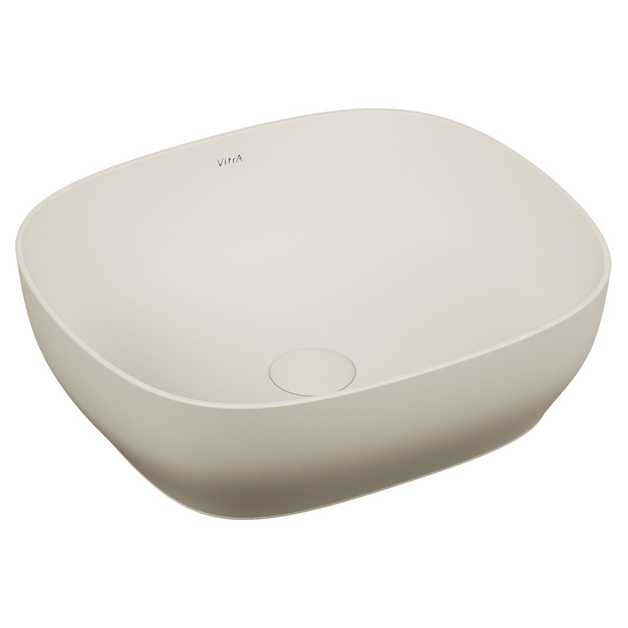 Lavabo à poser OUTLINE
46 x 40,5 cm
sans trop-plein, céramique
rectangulaire, vidage avec
enjoliveur en céramique