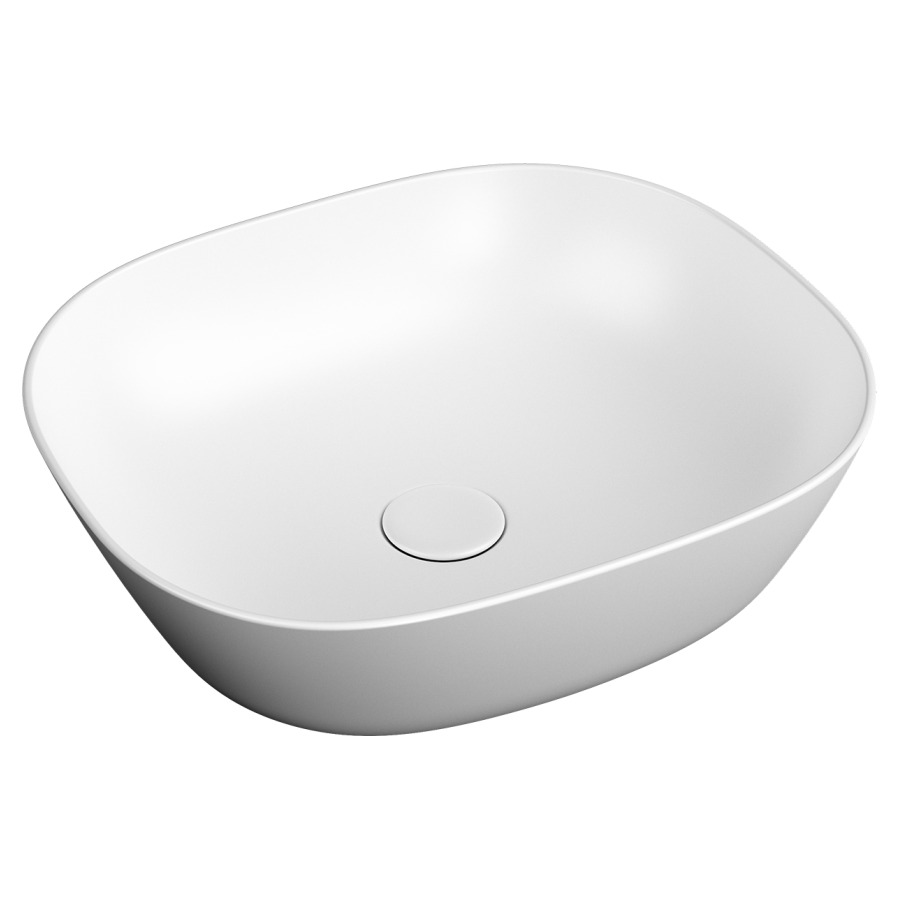 Aufsatzwaschtisch PLURAL
45,0 x 13,5 x 38,0 cm
ohne Ueberlauf, Keramik
rechteckig, Schaftventil mit
keramischer Ventilabdeckung