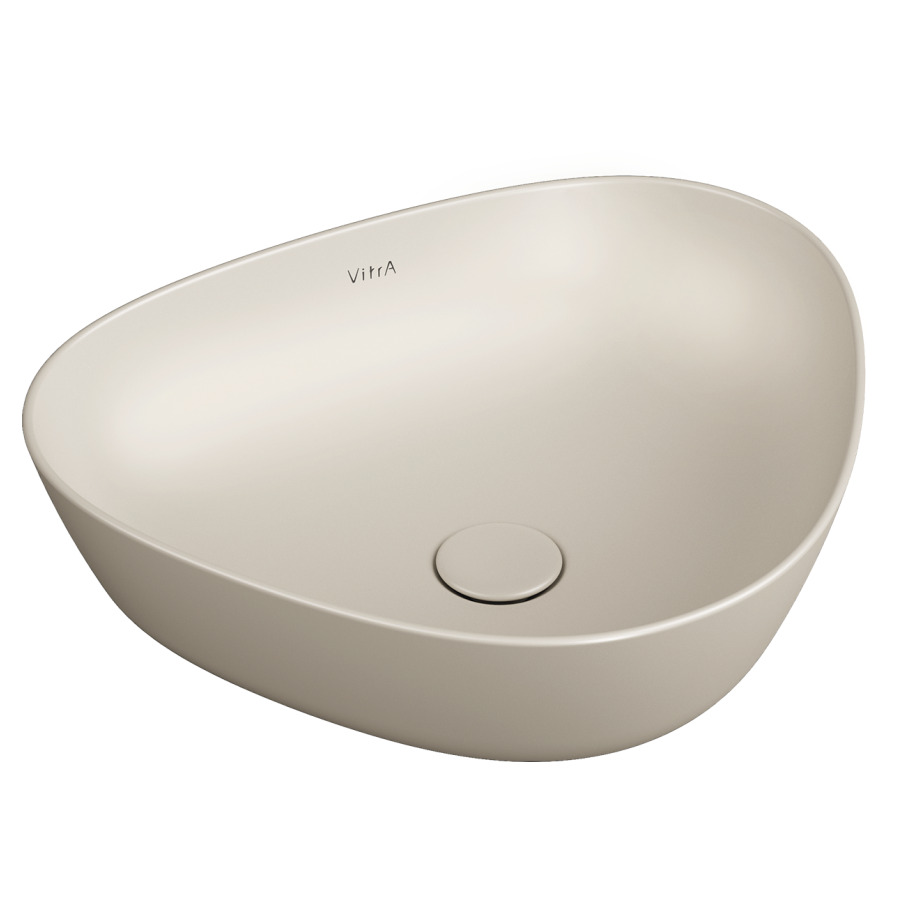 Lavabo à poser PLURAL
47,0 x 13,0 x 40,0 cm
sans trop-plein, céramique
asymétrique, vidage avec
enjoliveur en céramique